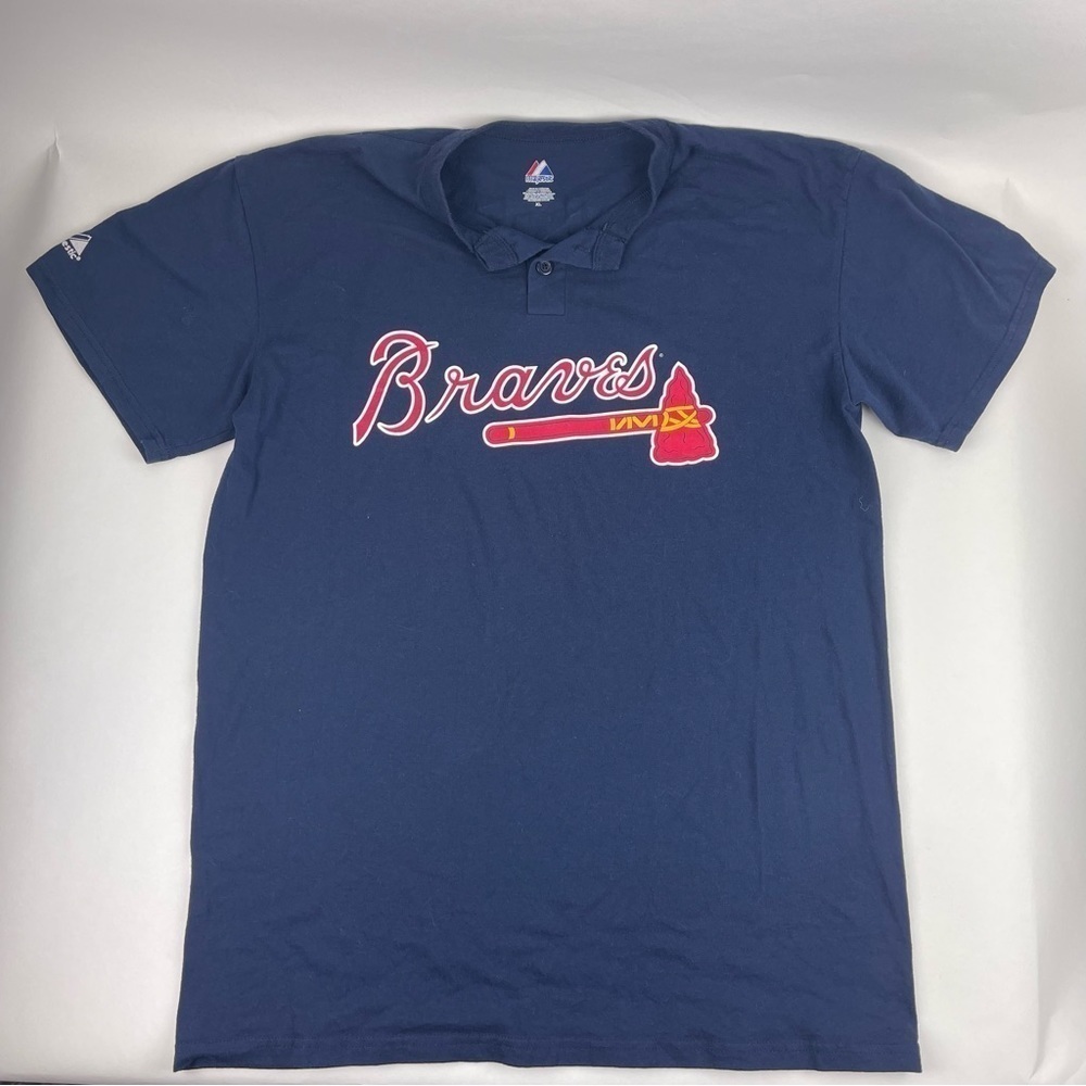 Majestic Tshirt Womens XL Blue Atlanta Braves Houston 42